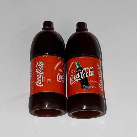 Barbie Pretend Play Lot of 2 Coca Cola Toy Bottles For Playset Dollhouses Kids - Picture 3 of 5